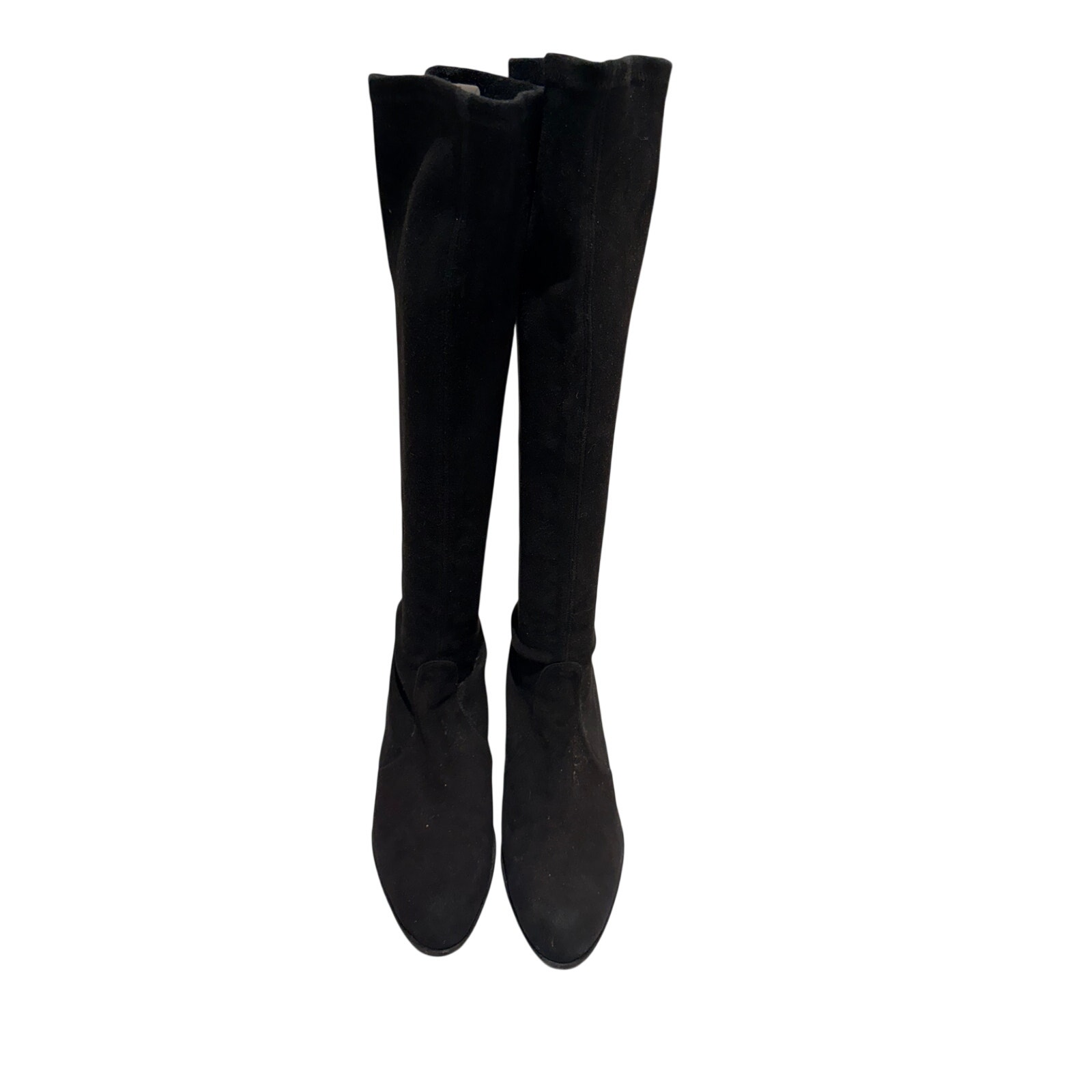Stuart Weitzman Suede Knee-High Stretch Boots Black Size 9